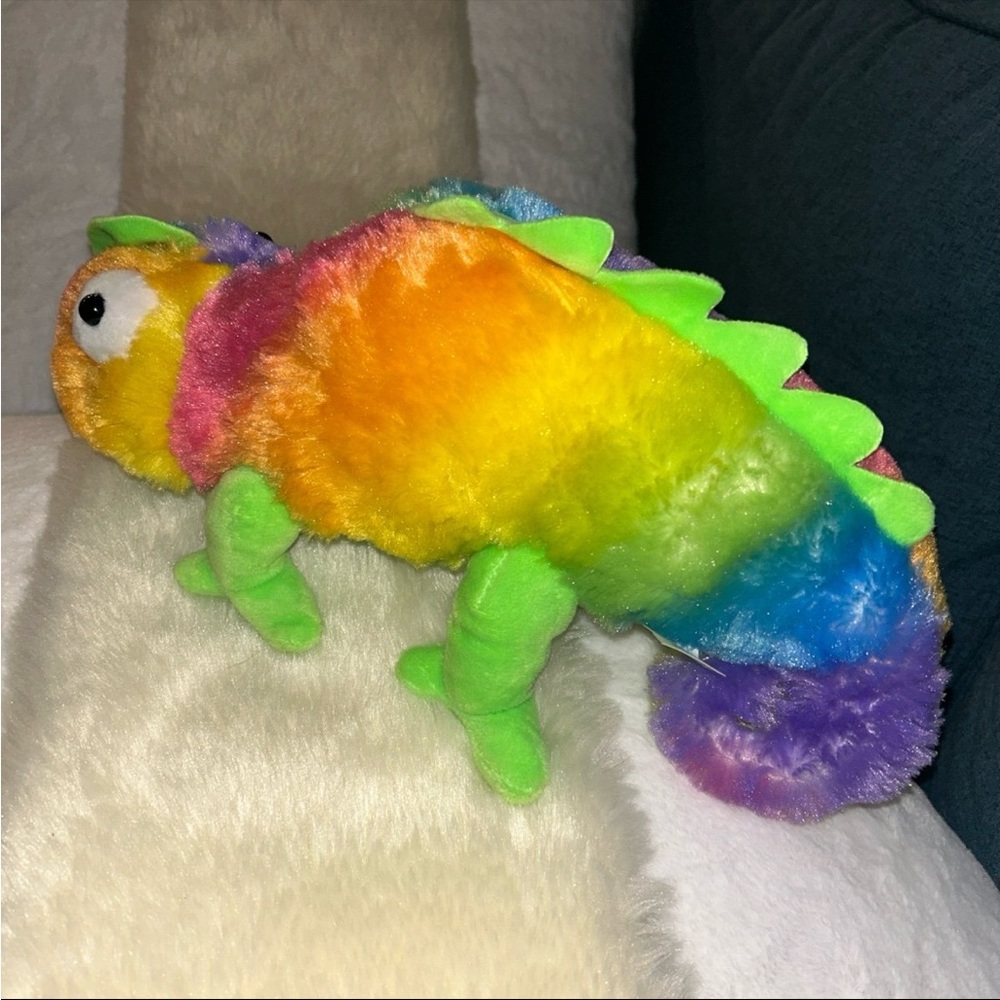 Rainbow Chameleon 14” Stuffed Plush Animal Lizard Reptile Toy stuffed animal - Picture 4 of 9